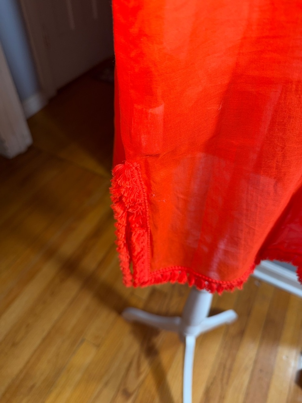 Tory Burch Orange Tunic with Blue Crochet Trim - Picture 7 of 11
